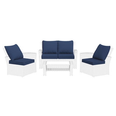 Outdoor Replacement 4‘’ Cushion Set Seat/Back Cushion (SOFA NOT INCLUDED)) by Latitude Run