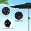 Parasol de marché d'extérieur robuste 7,5 pi avec bouton-poussoir inclinable noir-186632557