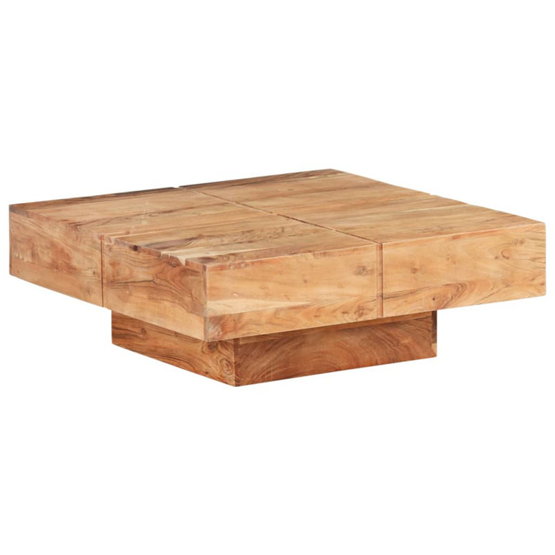 Graciela Solid Wood Pedestal Coffee Table, Light Brown
