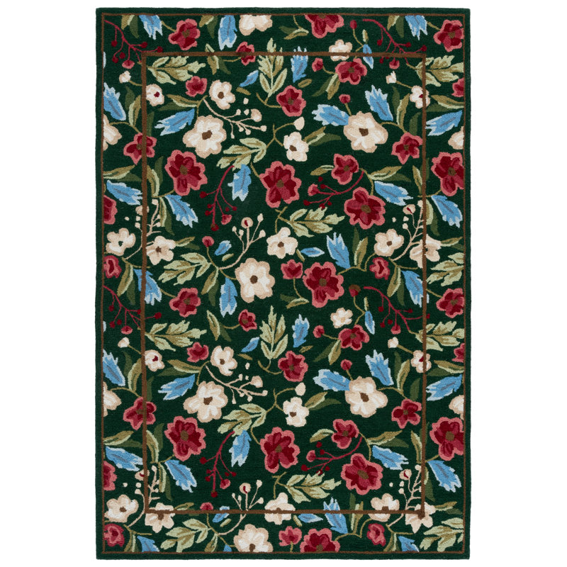 Tapis floral touffeté à la main Jardin 472, Rectangle 9 pi x 12 pi