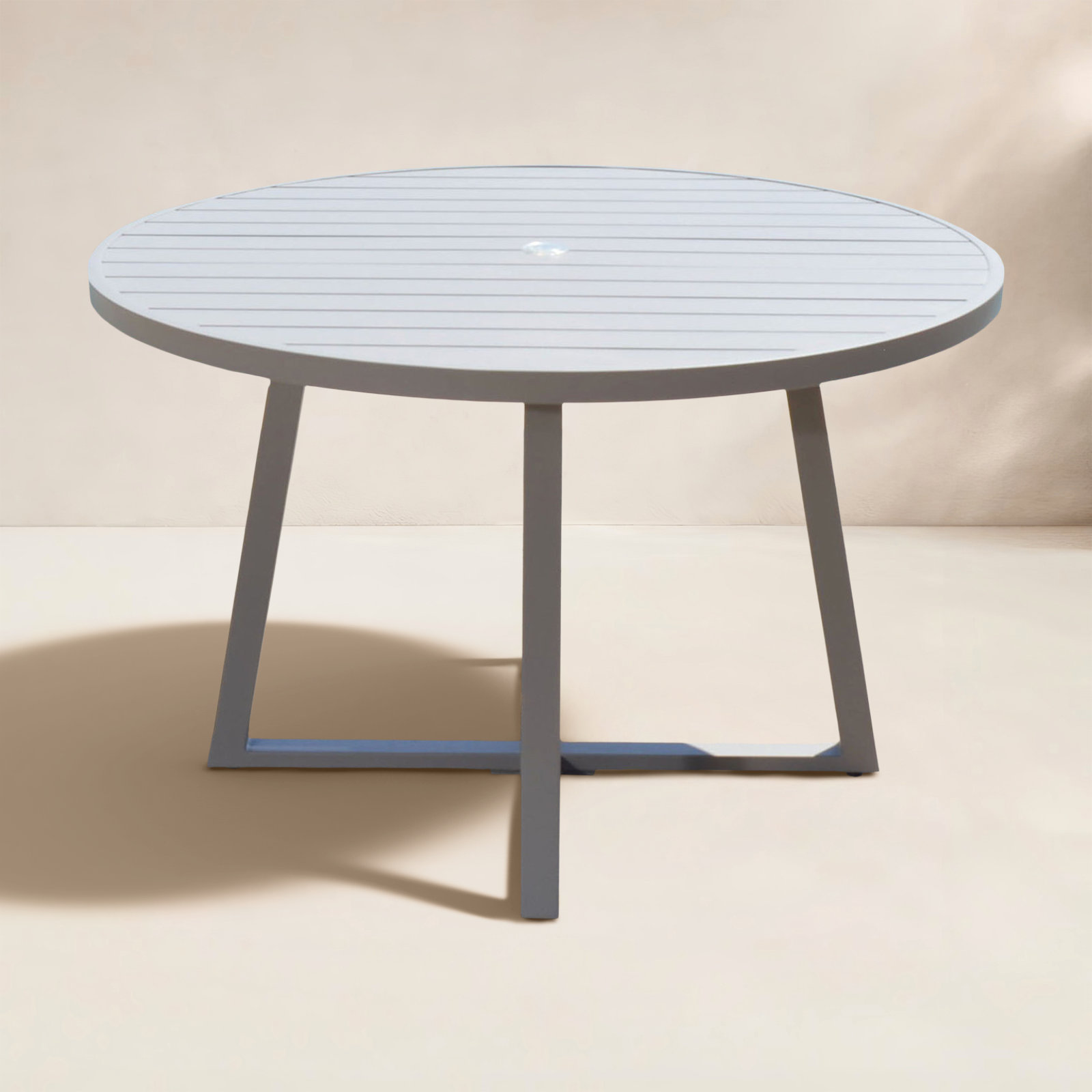 Solstice 48.8'' Metal Outdoor Dining Table, Beige