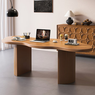 Brown Free Form Solid Wood desks