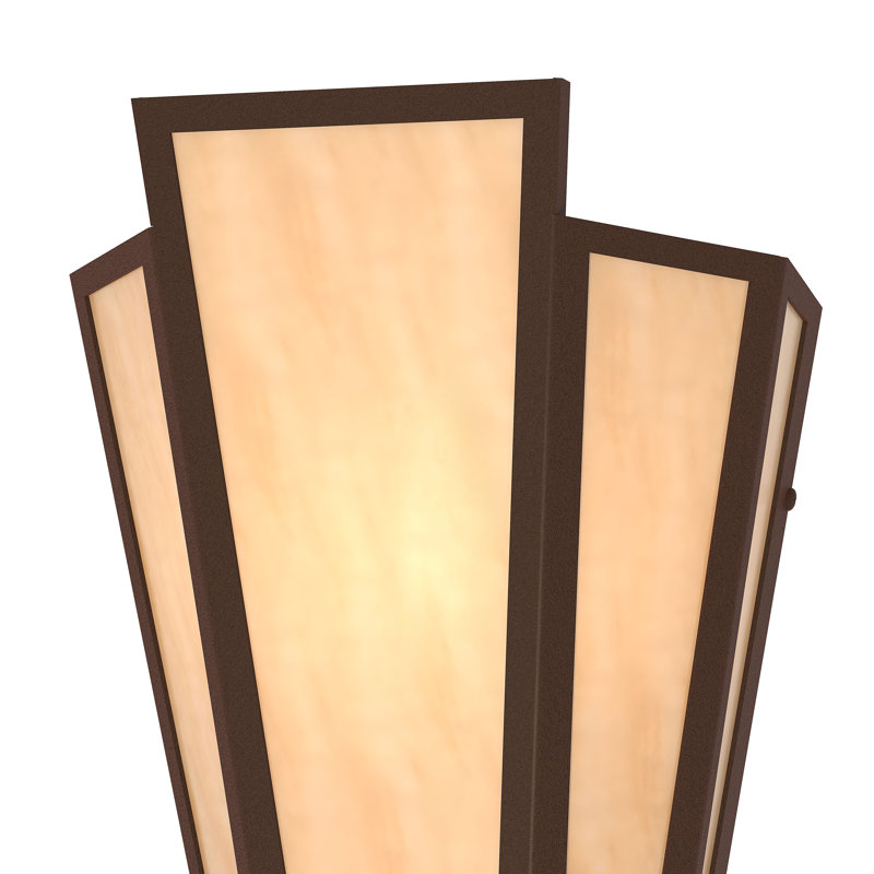 2 - Light Flush Mounted Sconce, Glass, Beige, Café Noir