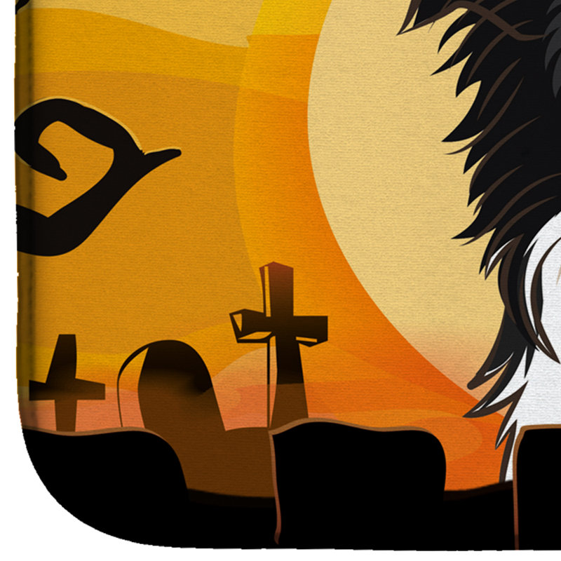 Tapis de séchage collie de bordure halloween