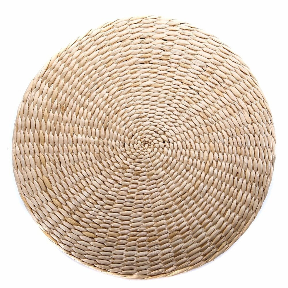 Gracie Oaks Seat Mat-handmade Round Straw Weave Pillow Floor Yoga 