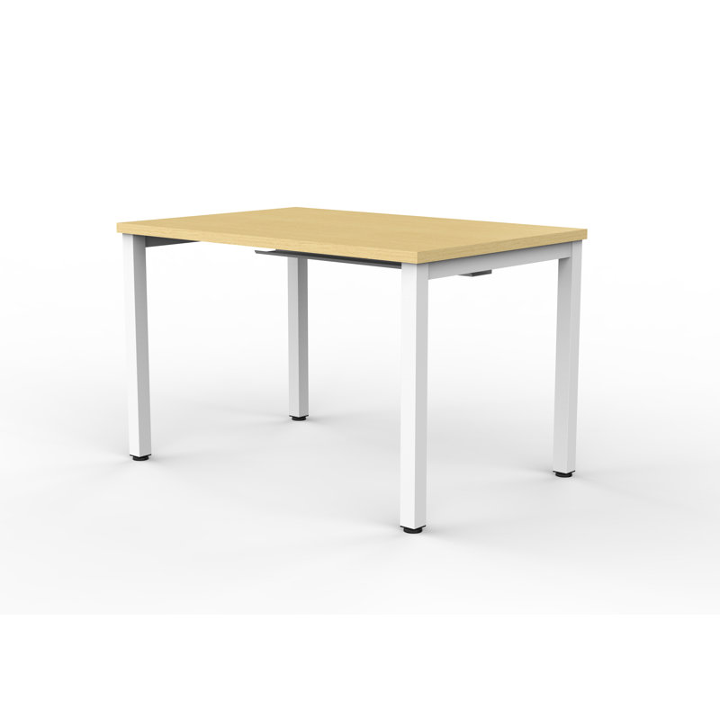 Pinkert Rectangle Height Adjustable 120cm L Modular Training Table with Cable Management, Mapple, 74cm H x  120cm W x 80cm D