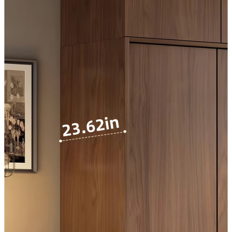 Garde-robe simple foncé classique, H 94,49 po x l 94,49 po x P 23,62 po