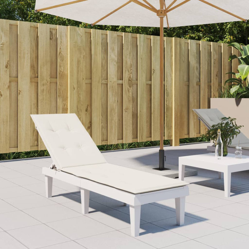 Latitude Run® Deck Chair Cushion (29.5"+41.3")X19.7"X1.2" Fabric, Cream