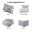 Édredon pour grand lit gris - 6 pièces en coton, tentant, 6 avec motif gracieux-121394252