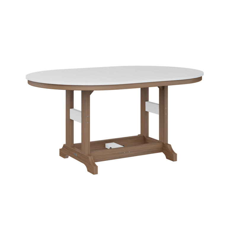 Table de bar Berlin Classic, Acajou antique, H 39,5 po x l 44 po x P 64 po, Blanc