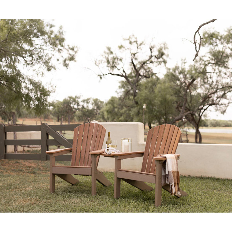 Berlin Gardens Comfo Back Folding Adirondack Chair, Driftwood Gray/Chocolate Brown