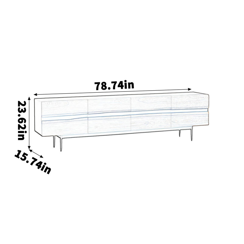 Meuble télé Minimalist, H 23,62 po x L 78,74 po x l 15,74 po