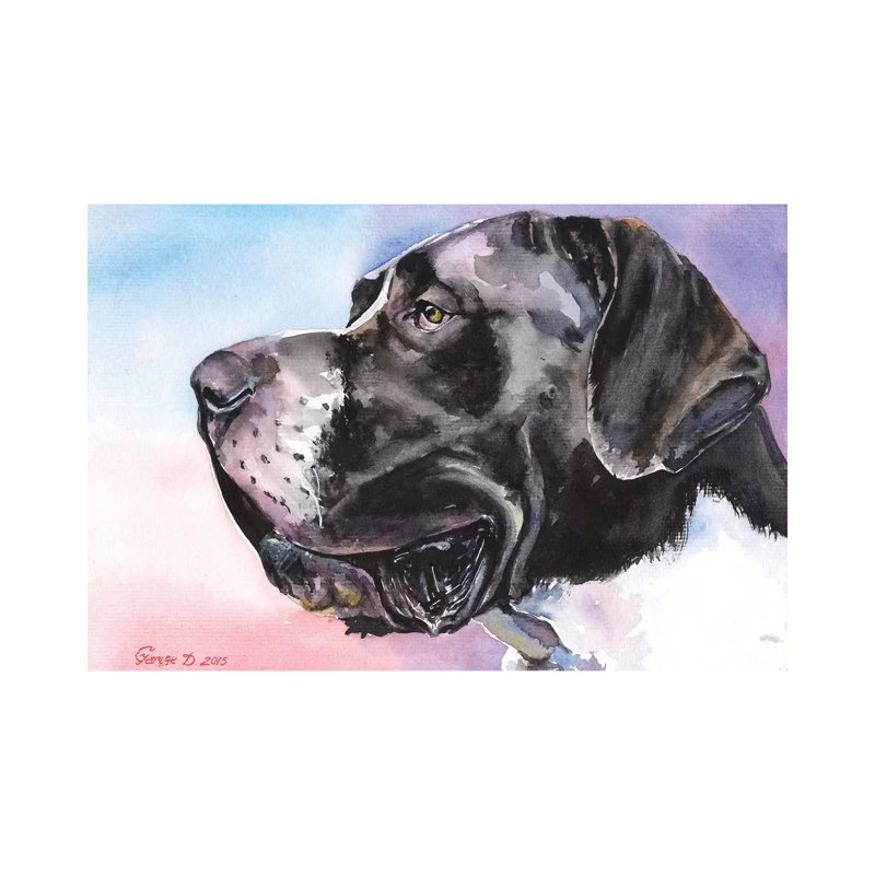 Great Dane II by George Dyachenko - Wrapped Canvas Painting, 20.32 cm H x 30.48 cm W