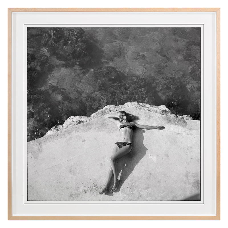 Sunbather Print by Grand Archives, 36" H x 36" W, Maple Framed