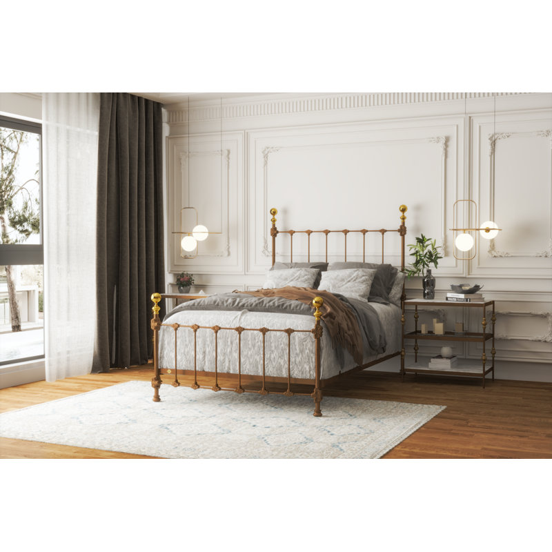 151 Palatial Bed | Complete Standard, Full, Gunmetal/Antique Gold