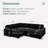 Brunella U-shaped Modular Sleeper Sectional Corduroy Sofa Bed With Storage Space-1508211147