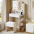 Jaseria Makeup Vanity Set with LED Lighted Mirror & Power Outlet for Bedroom-1602922611