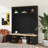 4-In-1 Hall Tree With Wood Grain Bench And Top, Coat Rack With Hooks And Shell Handles, Mudroom Bench With Adjustable Shelves-273139784