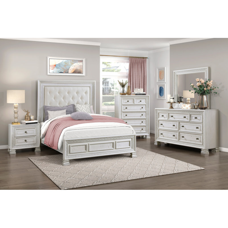 Table de chevet classique avec 2 tiroirs, meubles de chambre à coucher en bois