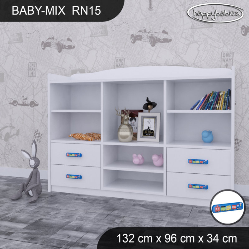 96cm H X 132cm W Kids Cube, White/Blue