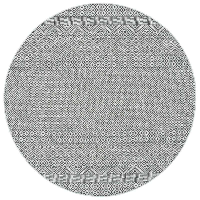Tapis d'intérieur / extérieur Delacruz Performance Southwestern, Rond 5 pi 3 po