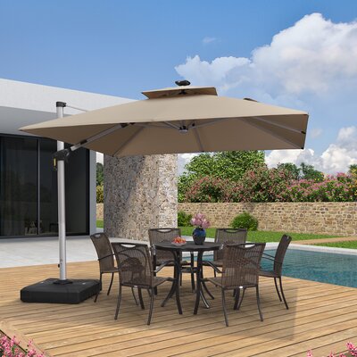 Dermott 10' x 10' Square Cantilever Umbrella (must purchase base separately) -  Charlton HomeÂ®, CEA1282E87704CF0B75A1C999C28B171