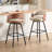 Swivel Faux Leather Counter Stool with Bentwood Backrest (Set of 2)-983254336