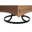 Ensemble de conversation 3 pièces - chaises pivotantes et berçantes à 360 degrés, structure en métal robuste, table brune, sièges confortables