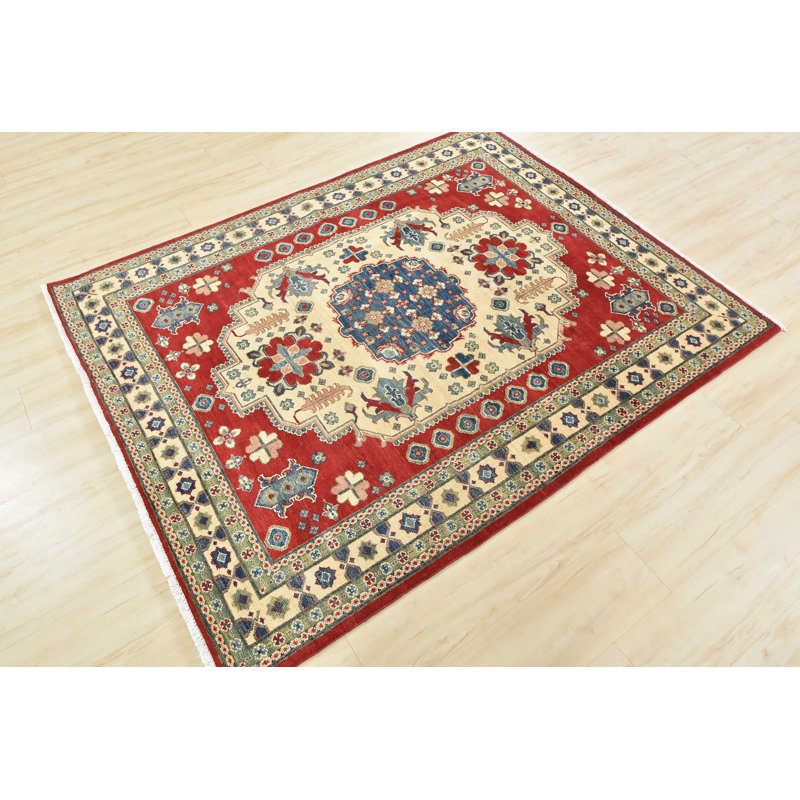 Tapis tribal Kazak 4 pi 11 po x 6 pi 4 po Neliana