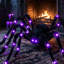 Décoration de jardin d'Halloween surdimensionnée lumineuse avec pieds pliables et lueur mauve, accessoire extérieur effrayant à piles pour maison hantée et fête