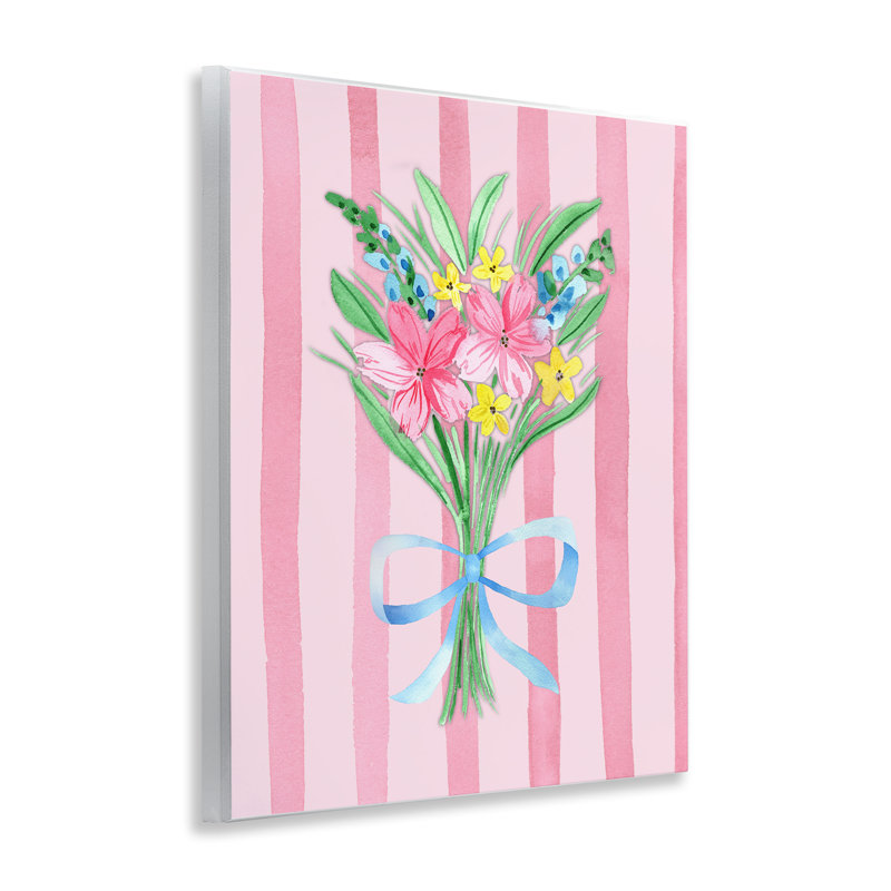 Plaque murale rose et bleue Spring Bouquet, design par Nina Jacobs