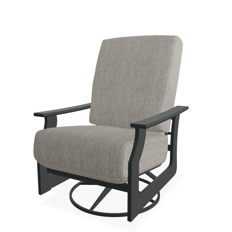 Chaise berçante pivotante en polymère St. Catherine, Graphite, Chaume de chaume