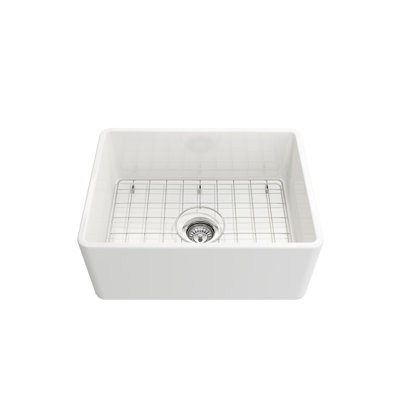 24'' L Farmhouse / Apron Single Bowl Fireclay Kitchen Sink