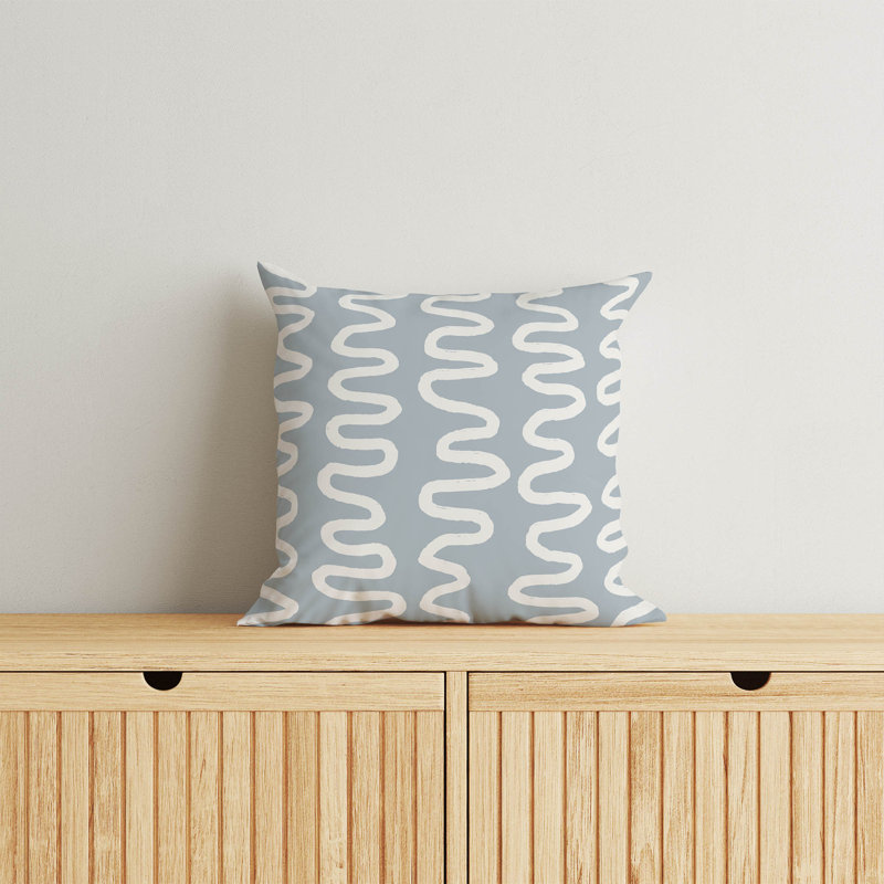 Coussin Wiggle, H 16 po x l 16 po, Bleu ardoise / bleu