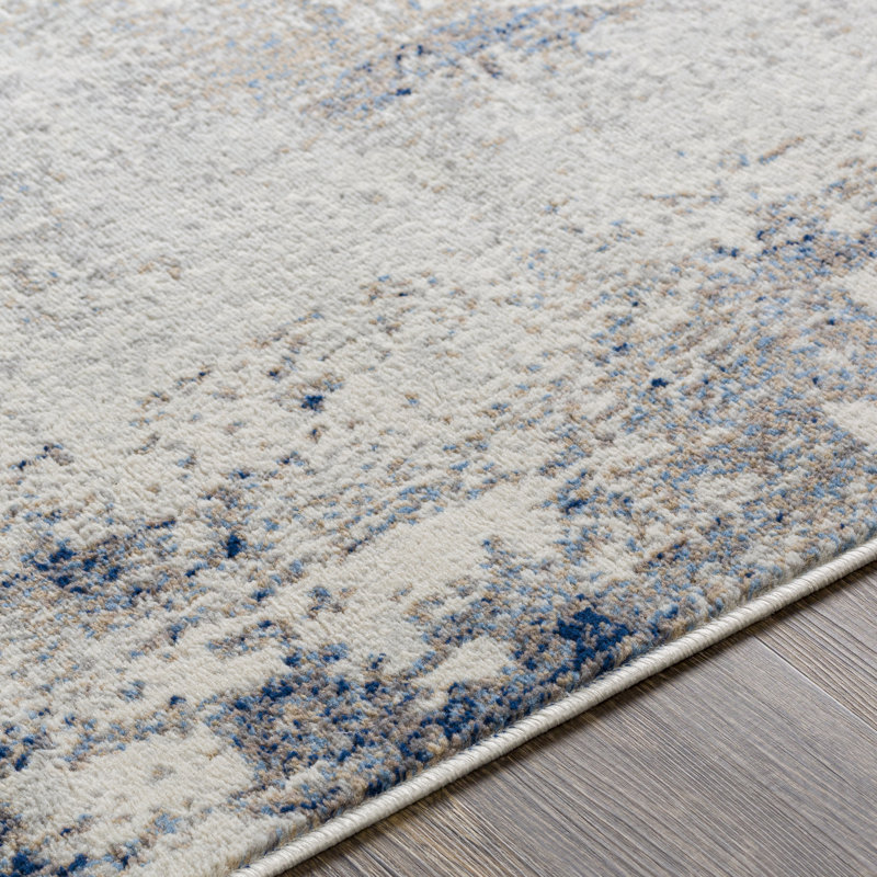 Jemison Abstract Cream/Taupe Area Rug, Rectangle 7'10" x 10'