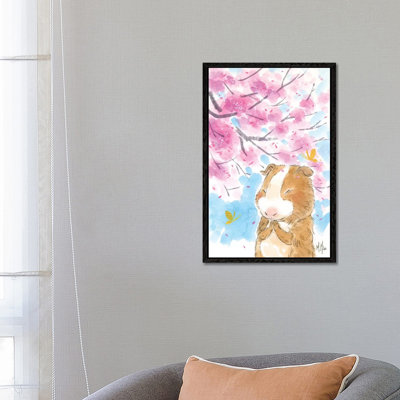 Cherry Blossom Guinea Pig by Martin Hsu - Painting on Canvas