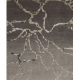 Modern Tibet III Hand Knotted Abstract Area Rug in Graphite