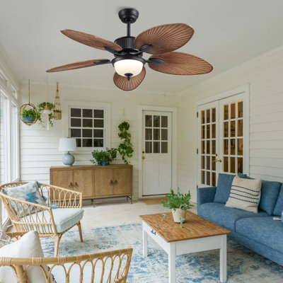 Ventilateur de plafond à intensité variable 5 pales 50 "avec lumières à DEL et télécommande