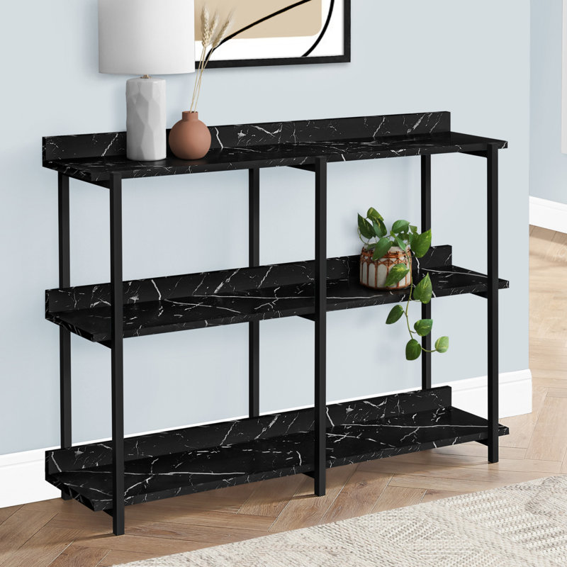 Table d'appoint, console, vestibule, étroit, canapé, salon, chambre à coucher, Black Marble