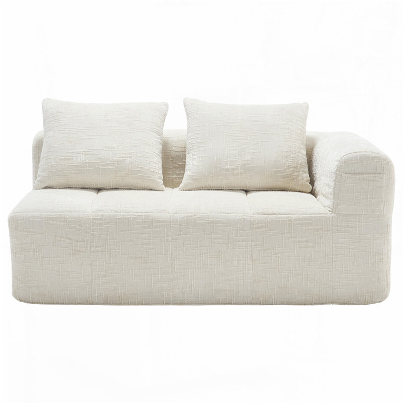 Chenille Loveseat Sofa, Beige