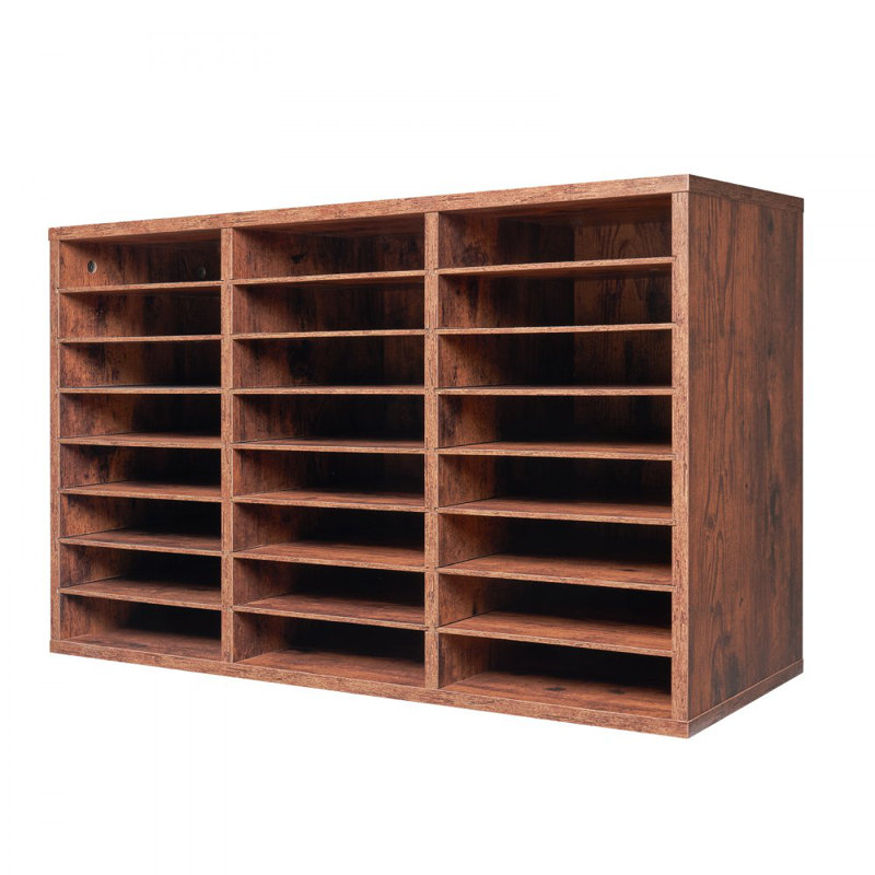 VEVOR Manufactured Wood Compartment Mailroom Organizer, 49cm H x 80cm W x 29.7cm D, Brown