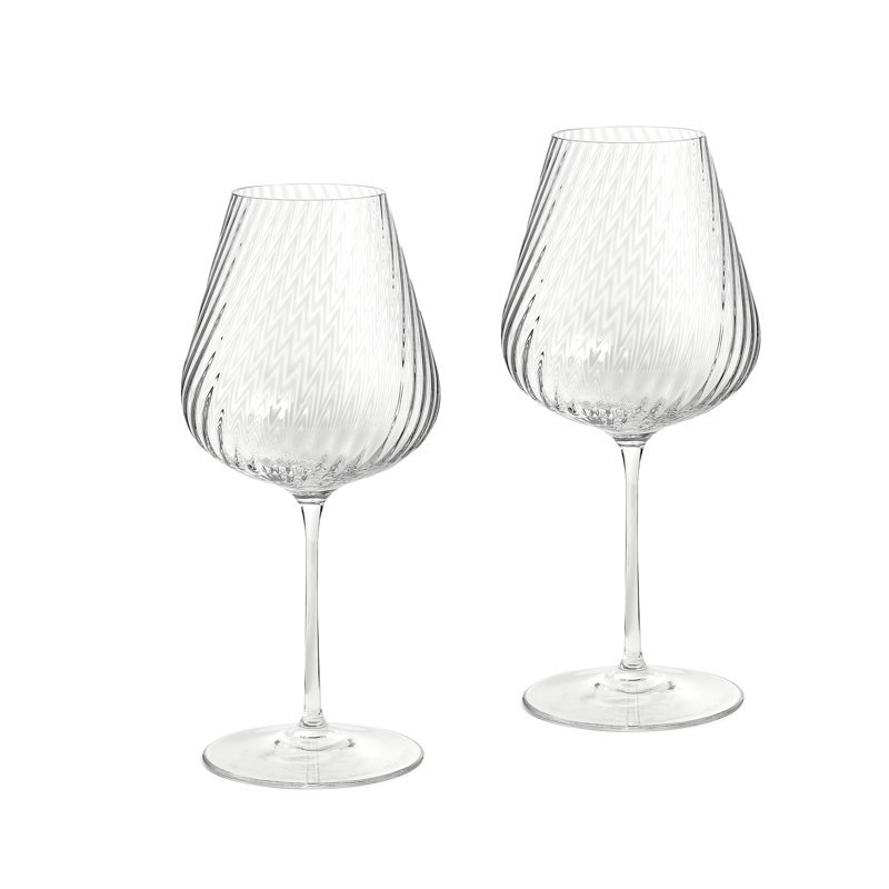 VW SWIRL 0.6ml Crystal White Wine Glass Set