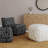 Cream Woven Pouf
