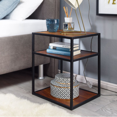 Jamieleigh 40cm W Stainless Steel Bedside Table
