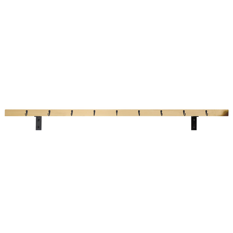Rayne Plate Display Shelves With Hooks, Natural, 60/3/2