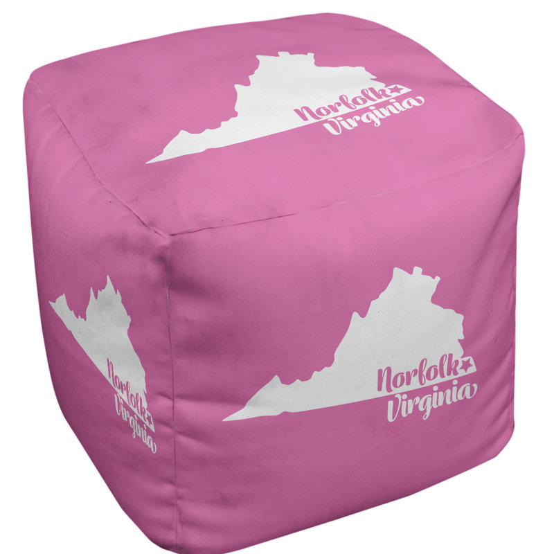 Upholstered Ottoman, Pink