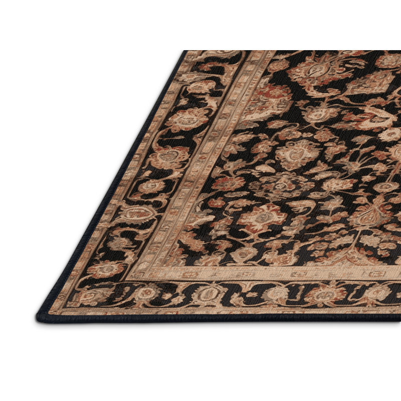 Tapis brun lavable à la machine, Rectangle 7 pi x 9 pi