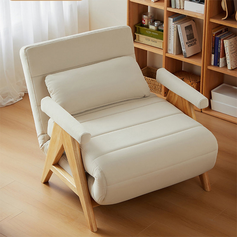 Chaise avec accoudoirs à coussin blanc 100% polyester avec repose-pieds