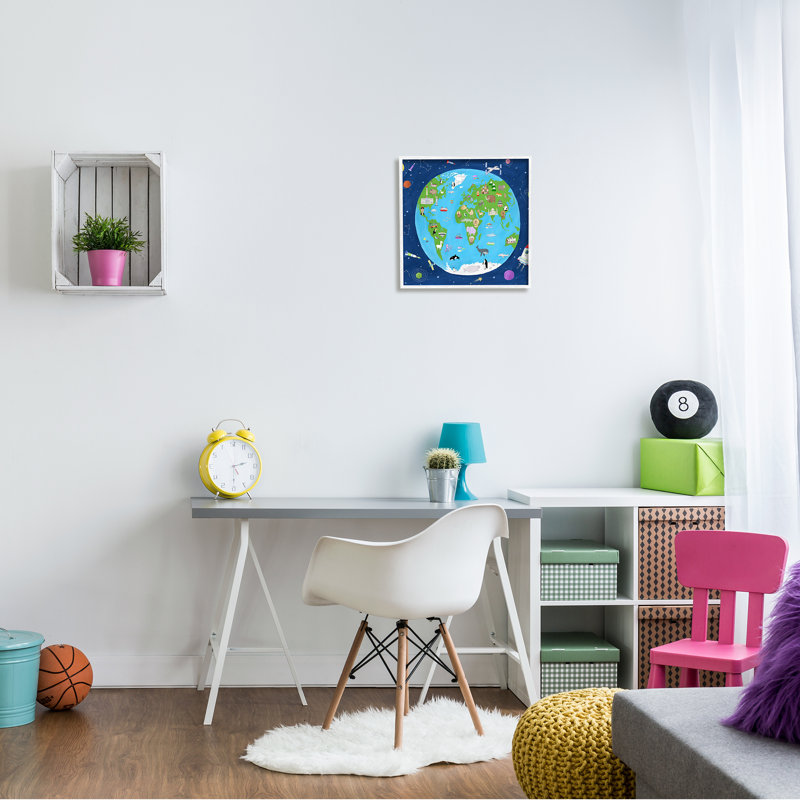 Étoiles de la Terre et de l'espace, Giclée encadrée blanc bord de mer, H 17 po x l 17 po x P 1,5 po