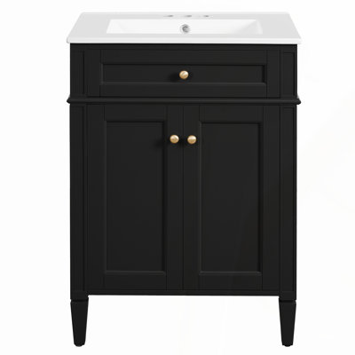 Meuble-lavabo mural de 30 pouces avec portes à fermeture en douceur, fabrication en contreplaqué durable et design moderne